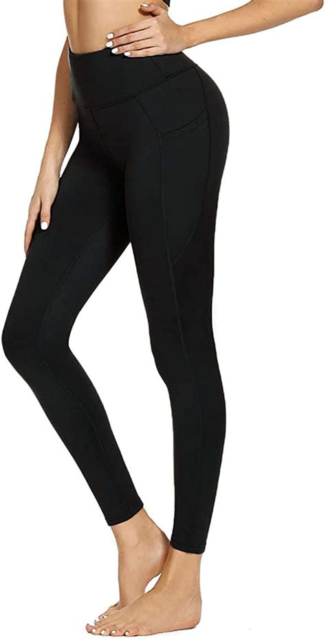 Buy High Waist Compression Yoga Pants With Pockets For Women Athletic Running Tummy Control