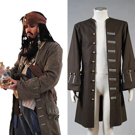 Pirates Of The Caribbean Jack Sparrow Cosplay Costume Jacket Vest Belt