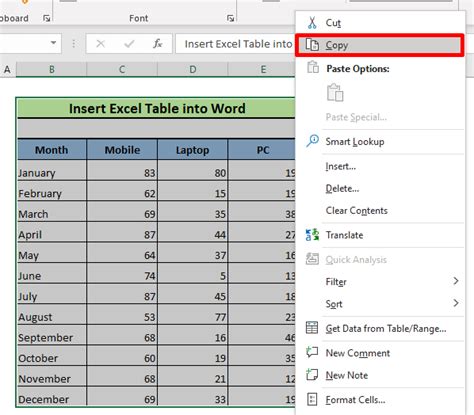 How To Insert Excel Table Into Word 8 Easy Ways Exceldemy