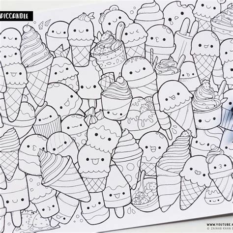 Ice cream coloring pages easy. #inktober Day 24 - Ice Creams #inktober2016 Doodle ...