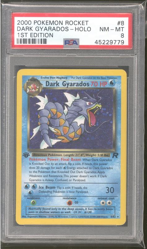 Pokemon Team Rocket 1st Edition Dark Gyarados 882 Psa 8 Da Card World