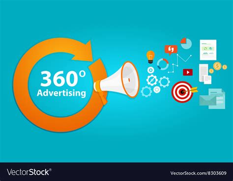 360 Advertising Full Cover Agency Concept Ads Vector Image