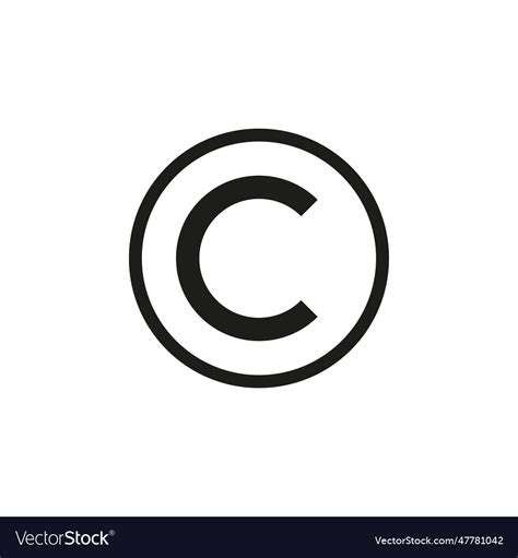Copyright Symbol Button Eps Royalty Free Vector Image