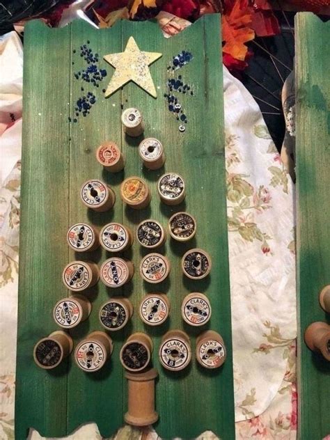 Vintage Wooden Spool Christmas Tree Xmas Crafts Christmas Crafts Diy