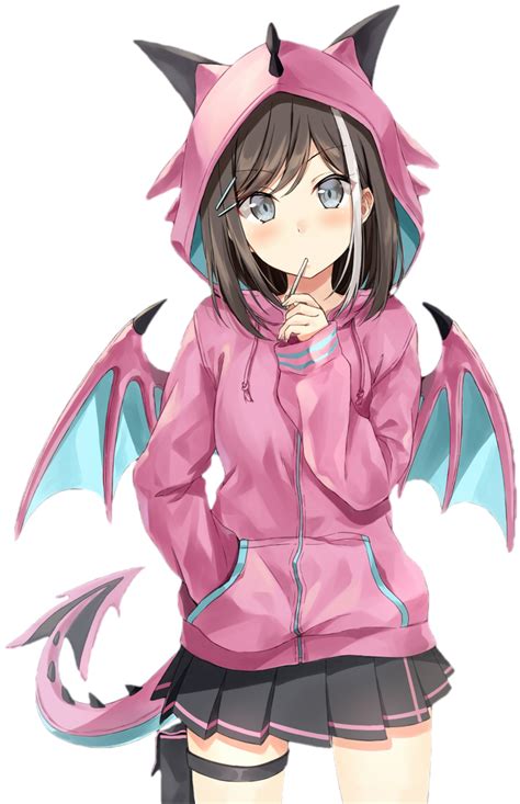 Anime Animegirl Cute Colorful Acg Lollipop Wings Dragon