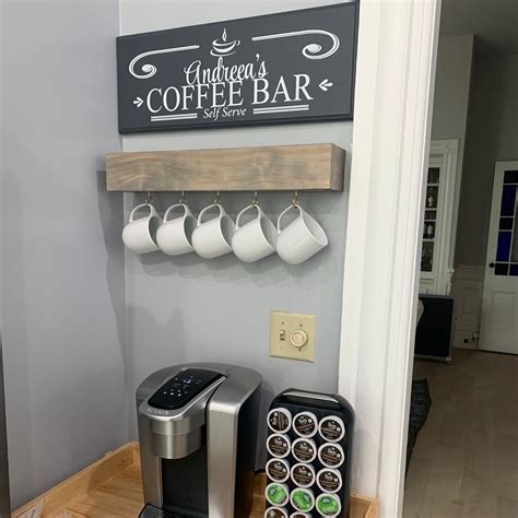 Coffee Bar Sign Kitchen Decor Art Kitchen Coffee Station Personalized