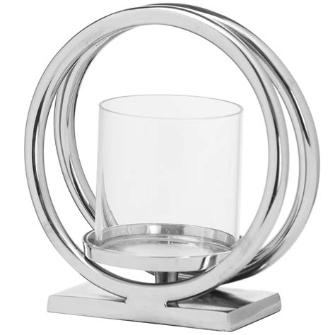 Ohlson Silver Large Twin Loop Candle Holder Home Accessories
