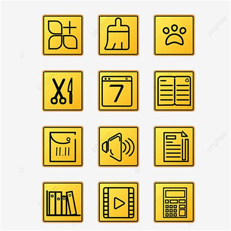 Squares Yellow Clipart Hd Png Mobile Phone Interface Yellow Square