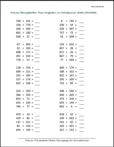 Vielfache von 10 addieren und subtrahieren arbeitsblatt. Schriftliche multiplikation bis 100000 - das ganze thema mit bunten erklärvideos & übungen