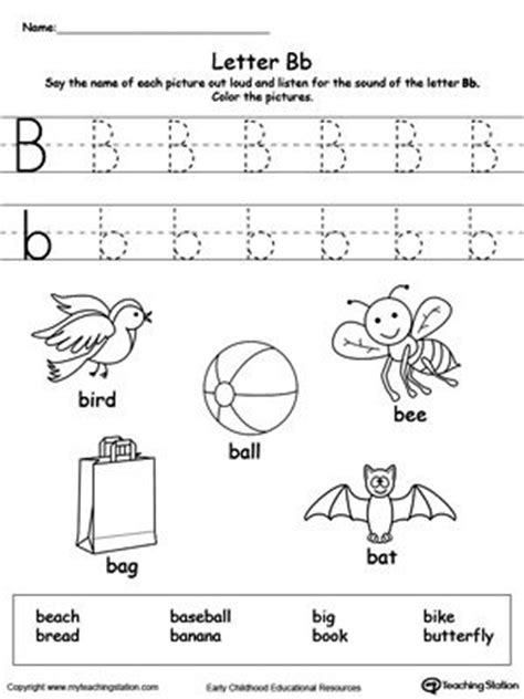· backgammon · backpack · bacterium · bad · badger Words Starting With Letter B | Letter b worksheets ...