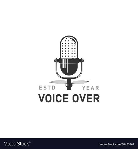Voice Over Logo Design Concept Isolated On White Vector Image