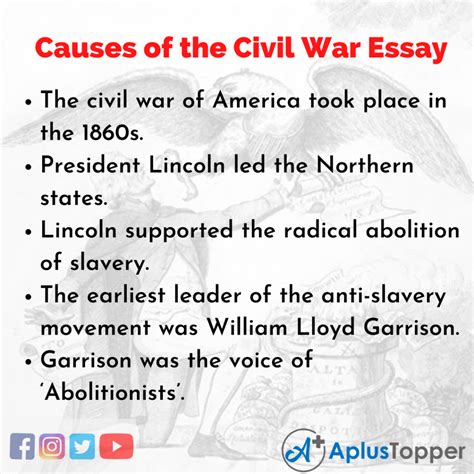 History Essay Cause Of The Civil War Essay