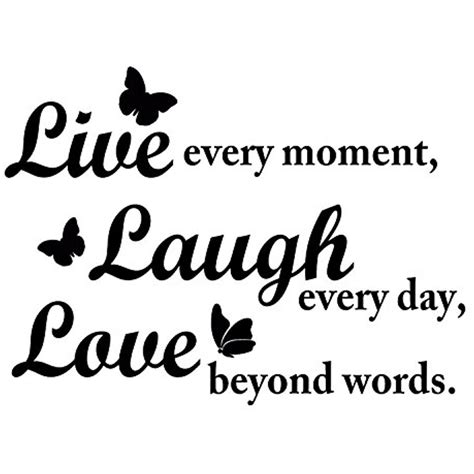 Live Laugh Love Wall Decal Inspirational Quote With Butterflies Perfect Inspiring Art Decor For