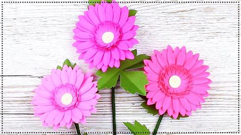 🌸 Flor En Papel Flor Margarita Flor Gerbera Daisy Moldes Gratis