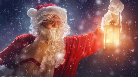 Wallpaper Christmas Santa Claus Ts Snow Lantern 3840x2160 Uhd 4k