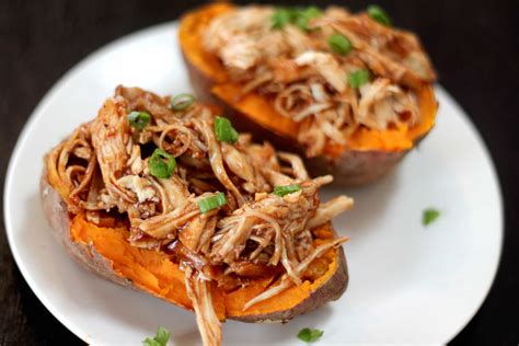 Barbecue Chicken Stuffed Sweet Potatoes Smile Sandwich