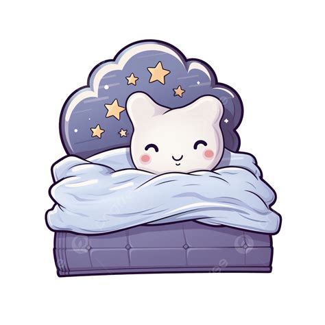 Cute Bed About Bedtime Stationary Sticker Bed Bedtime Sleeping Png