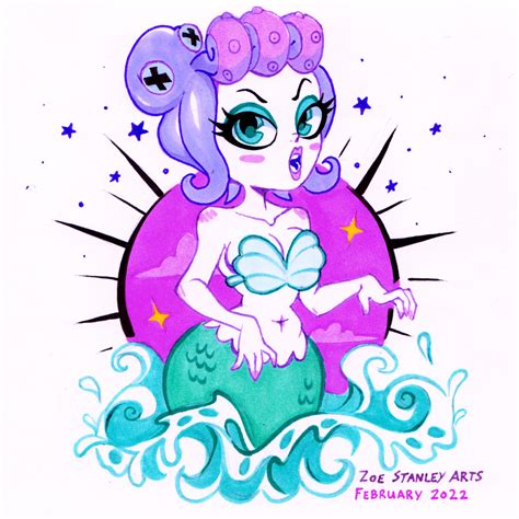 Cala Maria From Cuphead Drawn With Markers Zoe Stanley Arts
