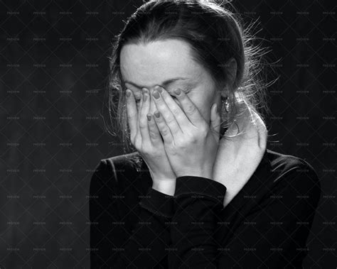 Sad Crying Woman Closed Face Stock Photos Motion Array