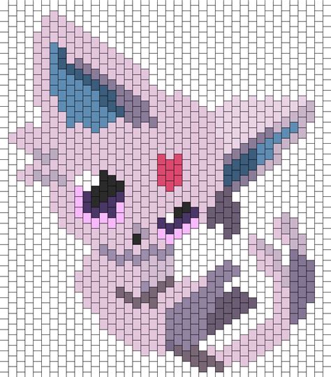 Espeon Pixel Art Grid
