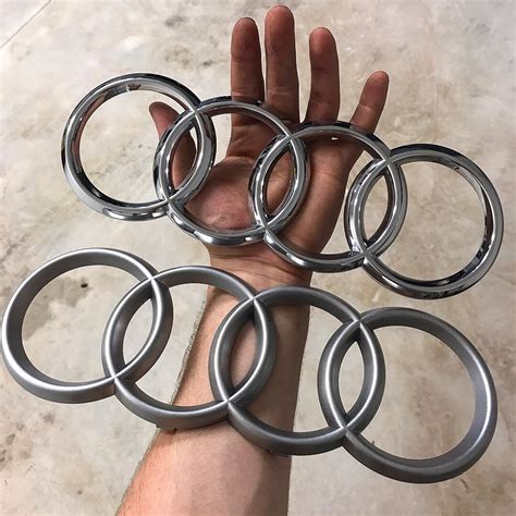 Brushed Aluminum Audi Rings