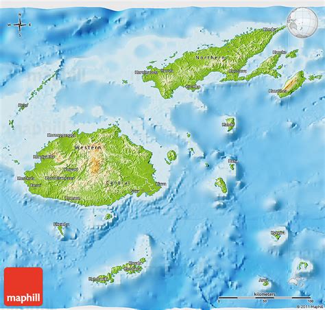 Physical 3d Map Of Fiji