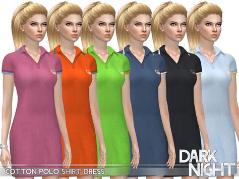 The Sims Resource Cotton Polo Shirt Dress