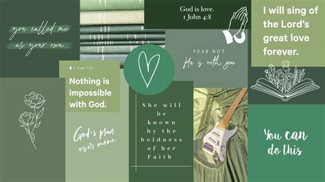 Aesthetic Green Background With Bible Quotes And Green Pictures Bible Verse Desktop Wallpaper