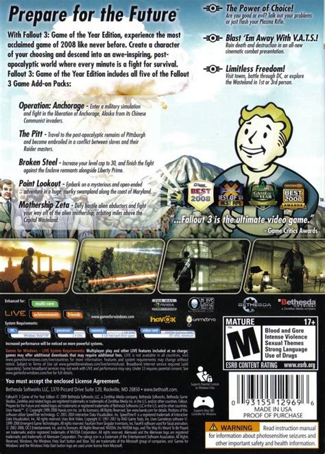 Fallout 3 Game Of The Year Edition Box Shot For Playstation 3 Gamefaqs