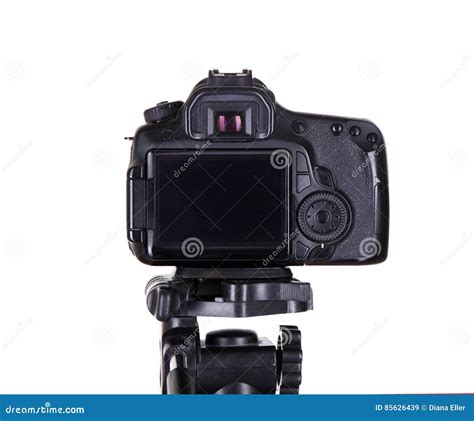 Modern Dslr Camera With Blank Screen Isolated On White Stock Image