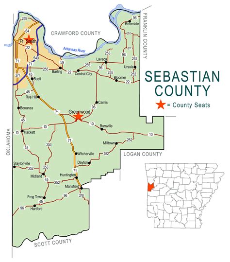 Sebastian County Map Encyclopedia Of Arkansas