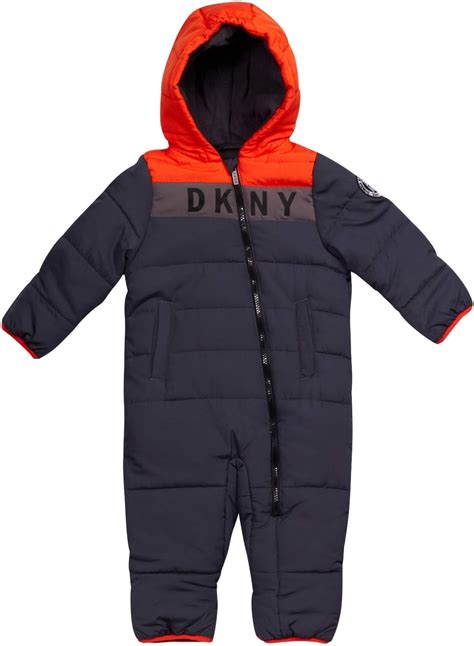 Dkny Baby Boys Snowsuit Hooded Fully Fleece Lined Onesie