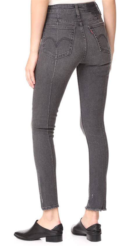Levis Denim 721 Altered High Rise Skinny Jeans In Up In Smoke Gray Lyst