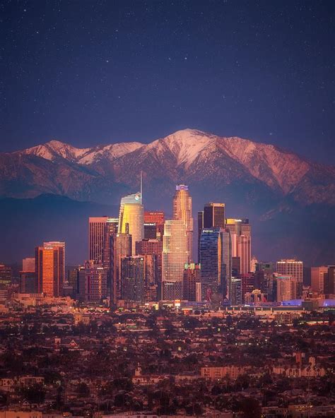 Downtown Los Angeles With Mt Baldy In The Background 800x1000 City