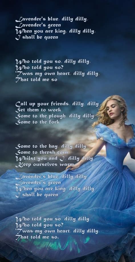 Lavenders Blue The Song Ella Sang In The New Cinderella Cute