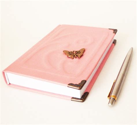 Pink Journal Diary Leather Butterfly Notebook Unique T For Etsy