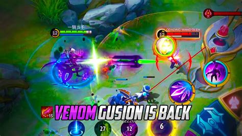 Finally Using Gusion Venom Skin Auto 2x Triple Kill Gusion Gameplay