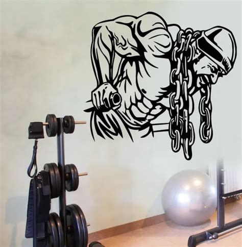Wall Decal Sport Deeps Gym Bodybuilder Muscle Man Weights Cool Decor