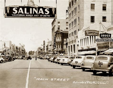 Main Street Salinas California 1941 Photograph By California Views