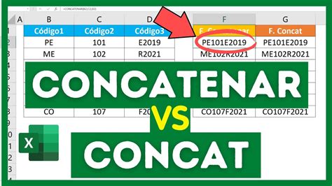Diferencias Entre Las Funciones Concatenar Y Concat En Excel Youtube