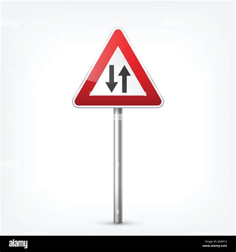 Road Red Signs Collection Isolated On White Background Road Traffic