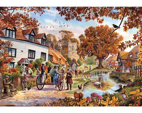 Village In Autumn Nostalgic Jigsaw Puzzles Legpuzzels