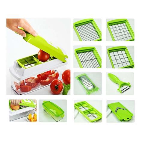 Кухненско ренде 10 в 1 Nicer Dicer Plus комплект с приставки зелен