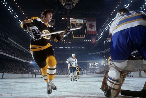 Derek Sanderson 16 Of The Boston Bruins Skates On The Ice During An