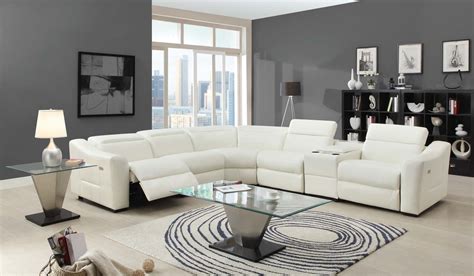 Homelegance Instrumental Sectional Sofa Set White Bonded Leather