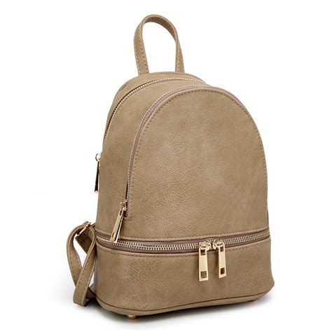 Womens Chic Faux Leather Backpack Soft Lining Zip Detail Casual Ladies