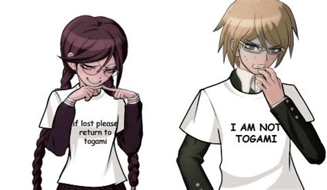Two Anime Characters Wearing T Shirts That Say I Am Not Togami