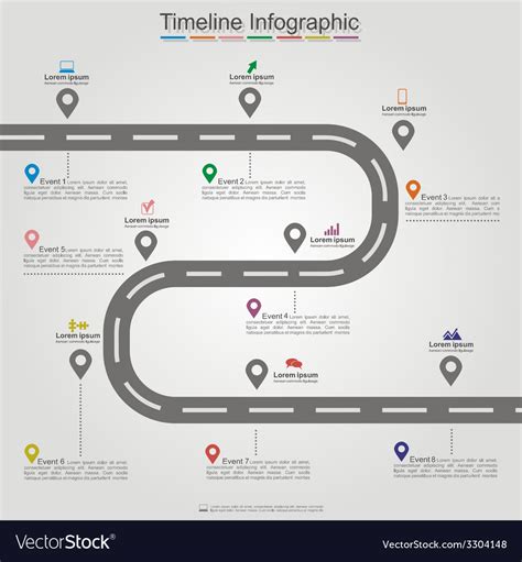 Infographic Timeline Concept With Road Timeline Infog