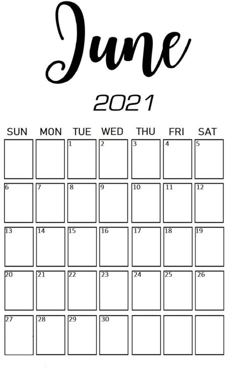 Blank calendar 2021 monthly 12 pages vertical blank calendar 2021 with us federal holidays 12 pages vertical blank calendar 2021 with space for notes 12 pages vertical pdf version. Free Printable June 2021 Calendar - CALENDARKART