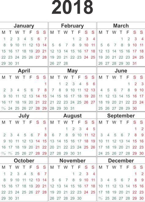 2018 Calendar Png Transparent Images Png All